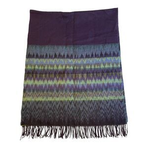 Vintage Manhattan Hat Company Women’s Blue Cashmere Feel Soft Scarf Purple Wrap